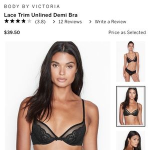 Victoria’s Secret Lace Trim Unlined Demi Bra